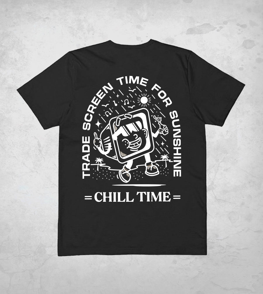 Chill Time 001 Black T-Shirt - Vivid Attire Clothing