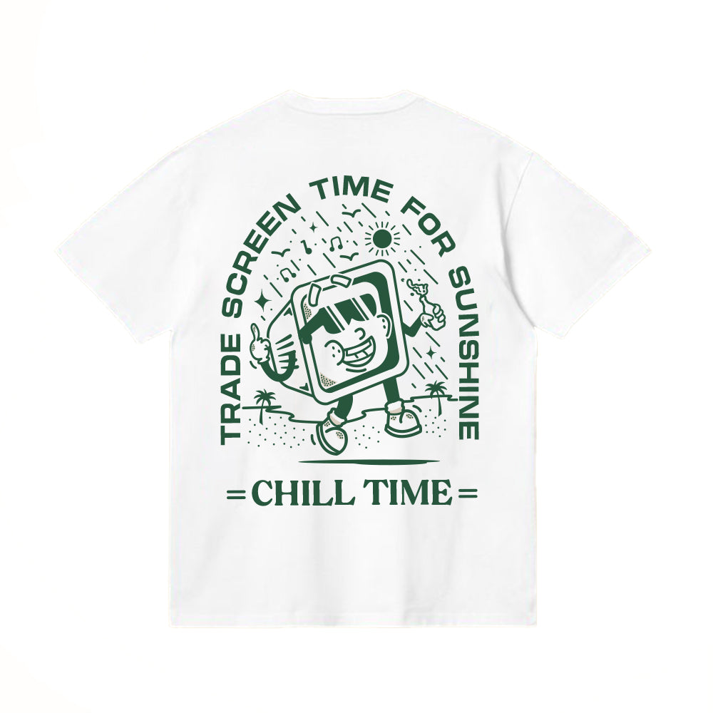 001 Chill Time White T-Shirt