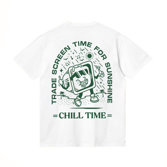 001 Chill Time White T-Shirt