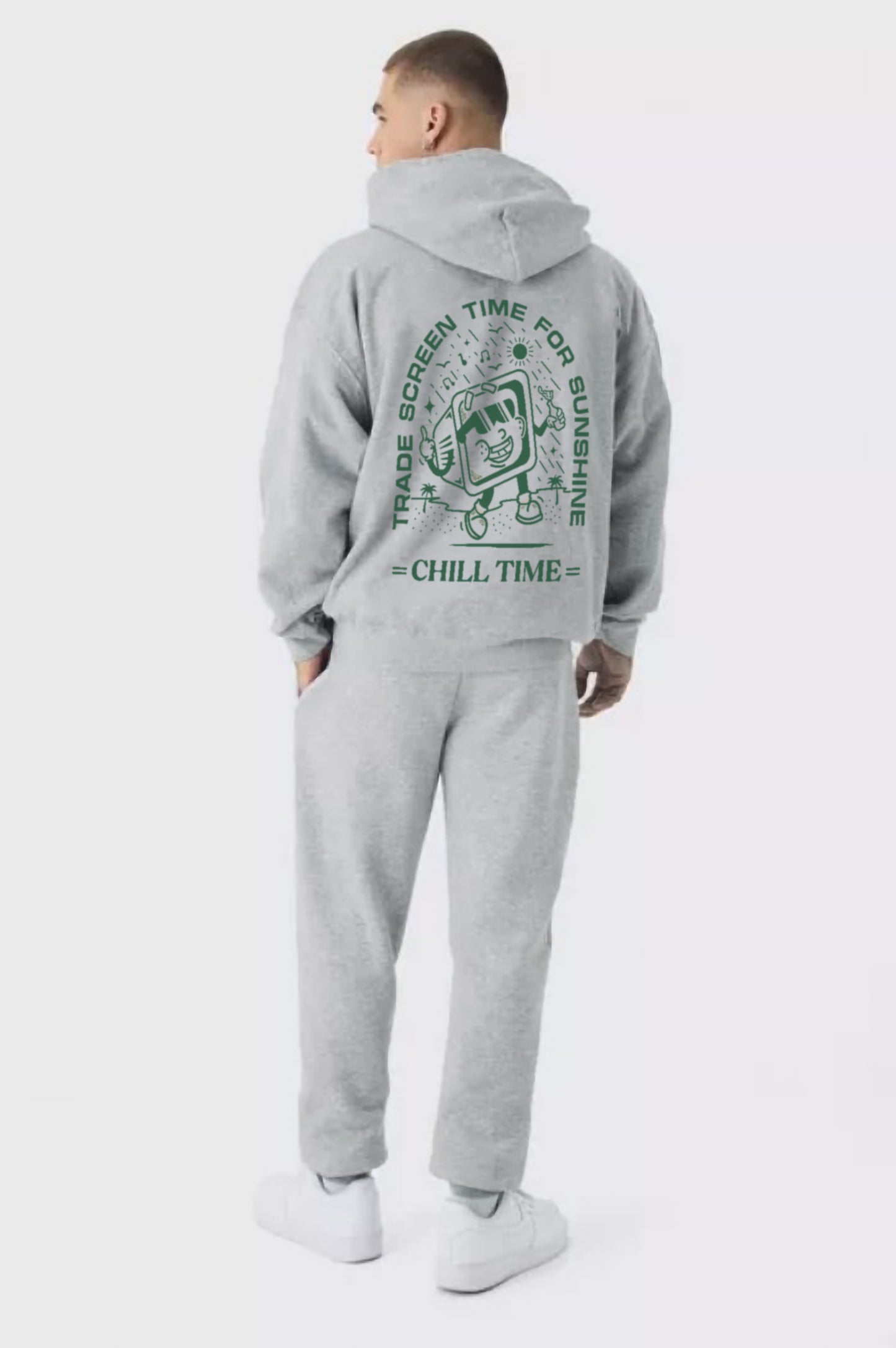 001 Chill Time Grey Hoodie