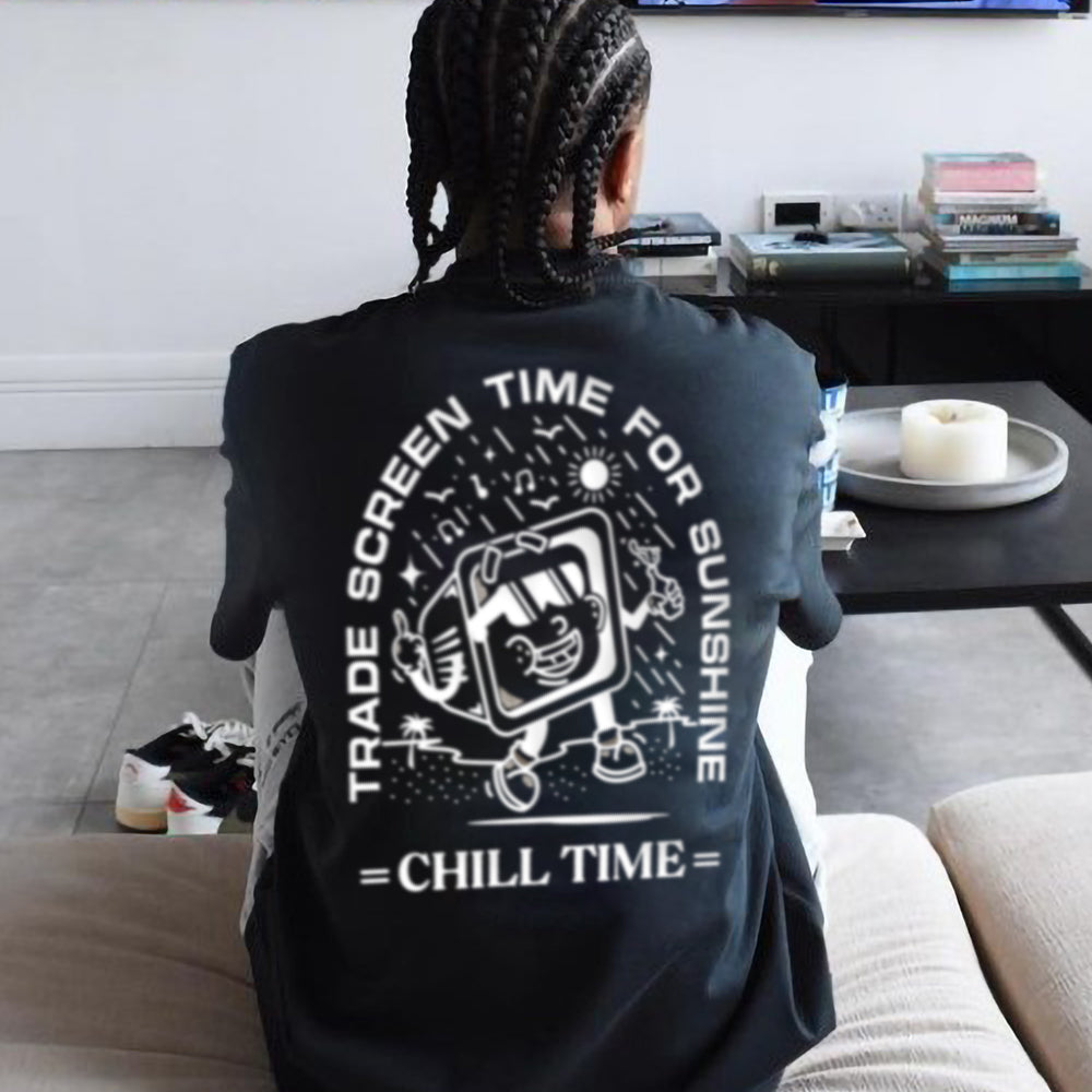 001 Chill Time Black T-Shirt