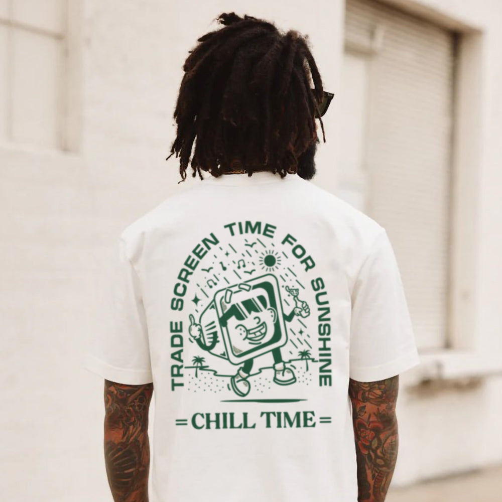 001 Chill Time White T-Shirt