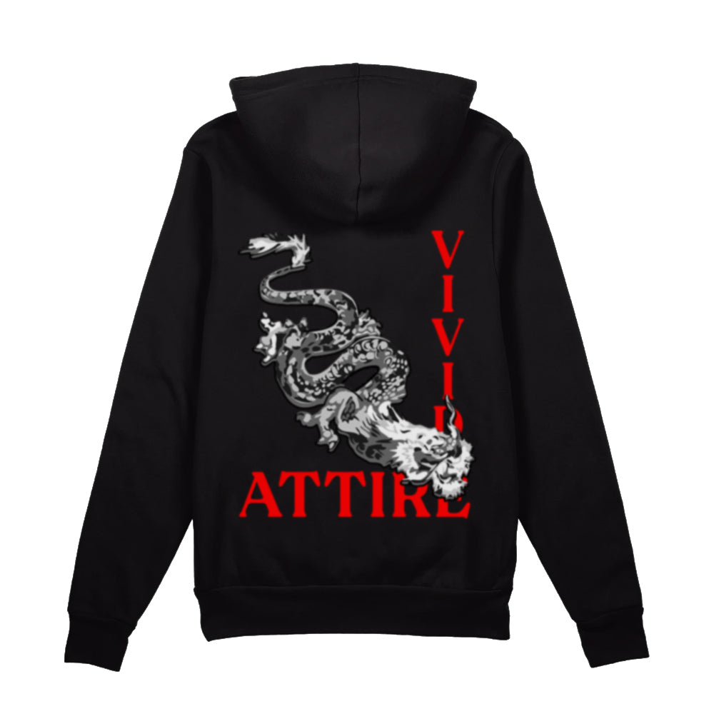 003 Abstract Dragon Black Hoodie