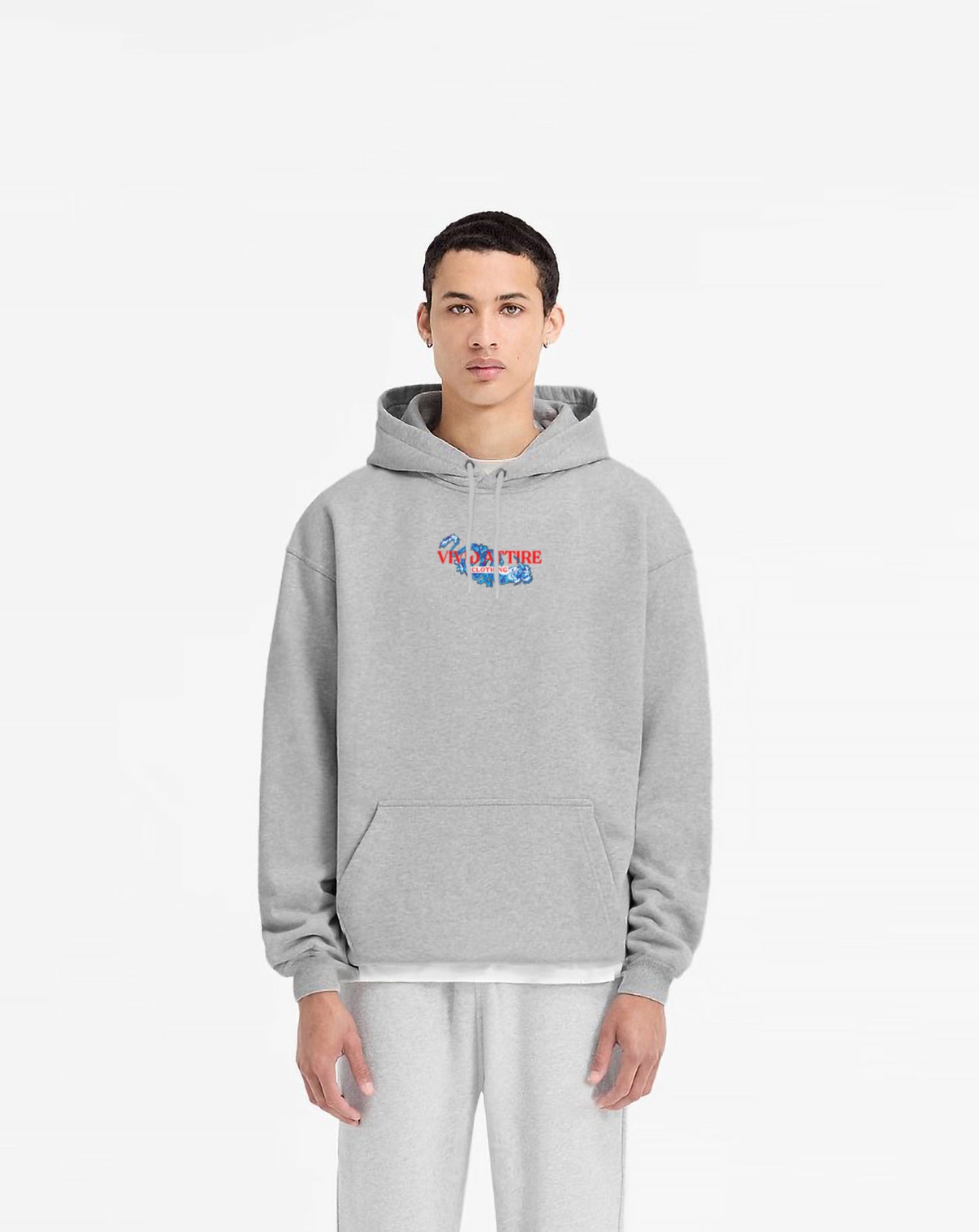 003 Abstract Dragon Grey Hoodie