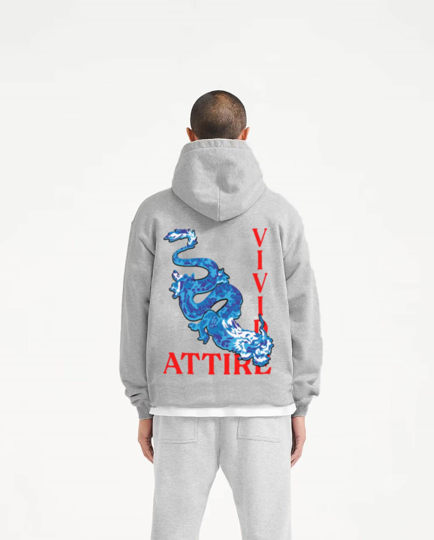 003 Abstract Dragon Grey Hoodie