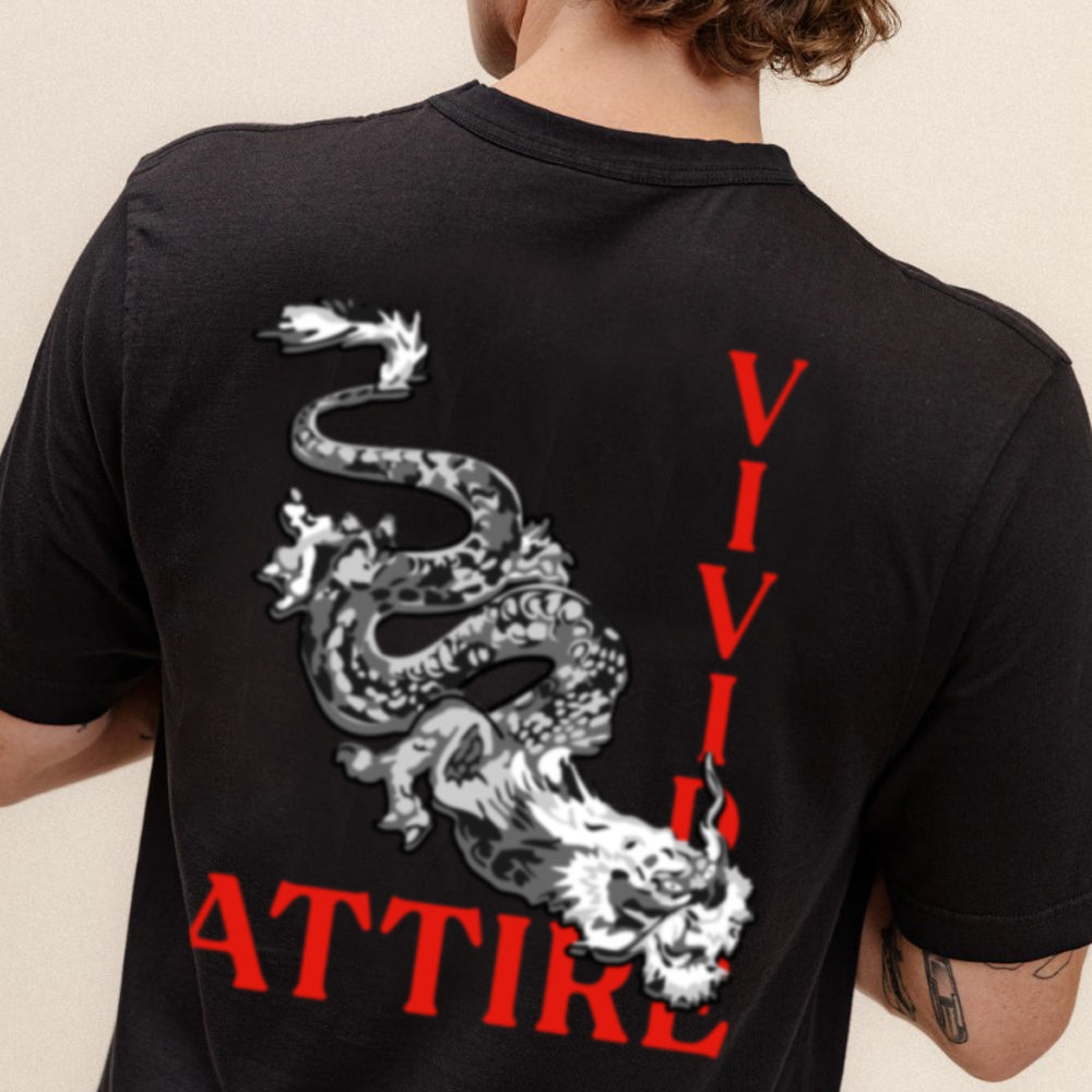 003 Abstract Dragon Black T-Shirt