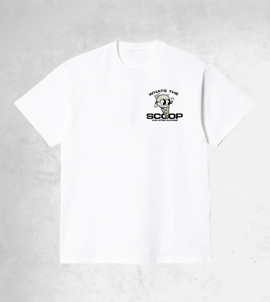 What's The Scoop 002 White T-Shirt