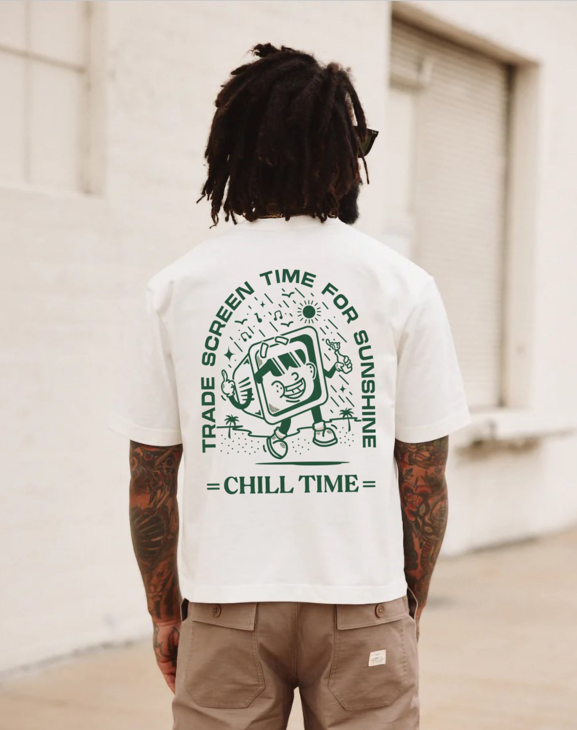 Chill Time 001 White T-Shirt - Vivid Attire Clothing